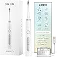 Ordo Sonic Electric Toothbrush Advanced Smart Tech with 4 Brushing Modes Fast Rechargeable Battery and Silicone-Polishing Element USB Charger for Adults White/Silver