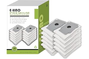 E-HAO 10 pièces sacs d'aspirateur compatibles pour iRobot Roomba - série i & s & j, sac à poussière de remplacement pour Roomba J6+/J7+/J8+/i1+/i2+/i3+/i4+/i5+/i6+/i7+/i8+/s9+ modèle