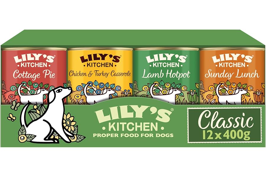 Lily's Kitchen Natural Adult Wet Dog Food Tins Classic Dinners Variety Pack 12 x 400g