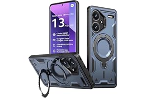 KANSi Etui na telefon Xiaomi Redmi Note 13 Pro Plus 5G / Note 13 Pro+ 5G, wojskowe etui ze stojakiem, odporne obudowa z metalowym pierścieniem i uchwytem - pancerz niebieski