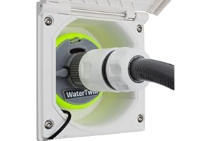 MAJOCOMPTEC WATERTWIN - Adattatore per serbatoio acqua per camper e caravan, con doppio collegamento Gardena (adattatore per tappo serbatoio a 3 pin D:68)