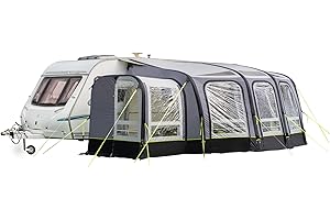 OLPRO OUTDOOR LEISURE PRODUCTS OLPRO View 420 Caravan Inflatable Porch Awning With Porch Extension, with 5,000m/m Hydrostatic Head Waterproof Material Extra Large Windows, Standing Room and Taped Seams