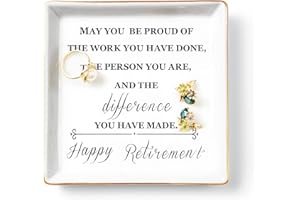 Titanape Happy Retirement Gifts for Women, Ring Dish Trinket Dish Jewellery Holder – Leaving Present Retirement Appreciation Gifts for Colleagues, Mum, Co-workers, Teacher, Female Friend, Wife, Sister