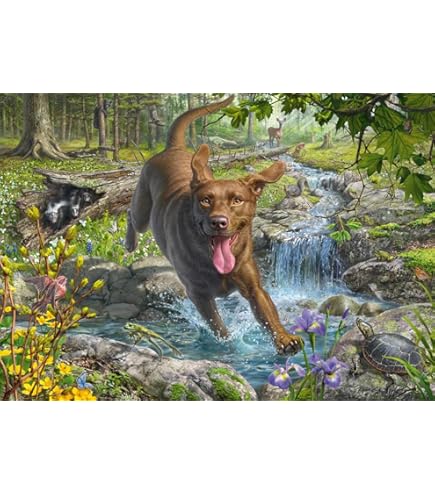 Puzzle Dog Love, Brown Labrador in Cool Water Schmidt-Spiele-58572 1000