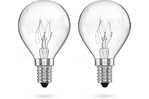 Poppstar ugnslampa E14, G45, 25W värmebeständig upp till 300 grader (2400K varmvit 180lm) 2-pack ungsglödlampa