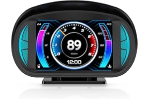 AMHVMU P2 HUD Car Head up Display, GPS Smart Speedometer with Over Speed Alarm Voltmeter Warning,3.5”HUD OBD2 plus GPS Dual System, Applicable to All Cars