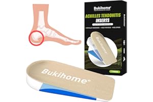 Bukihome Cojines ortopédicos para levantamiento de talón, para aliviar el dolor de talón, tendinitis de Aquiles, fascitis plantar, L