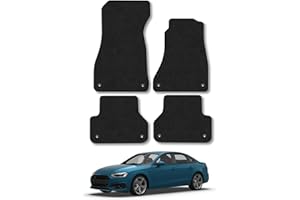 CAR MAT CO Audi A4 (2016+) Car Mats Accessories Tailored Fit Carpet Floor Mats Non Slip Black Trim Full Coverage Compatible Accessory Front Rear Set Anti Slip Granulated Backing Hand-Finished Clips