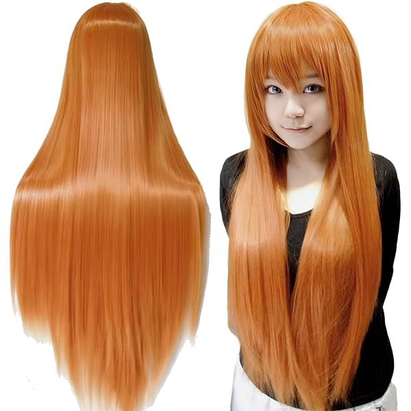 MapofBeauty Anime Cosplay Perücke - 80cm Lange Silberne Gerade Perücke, Aus Kanekalon, Für Party & Kostüm