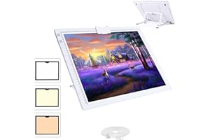 IODOO LED Tavoletta Luminosa A3 3000-6500K Dimmerabile, 2500 mAh Ricaricabile Tavola Luminosa Disegno Lavagna Luminosa per Pittura Diamante, Disegno, Pittura, Schizzi