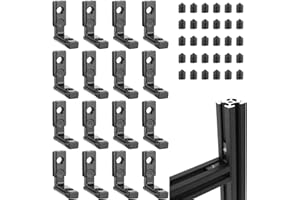 DMJJSD T-Nut Innenwinkel 16Stück 2020 M5 Eckverbinder mit 36 Schrauben Aluprofile Verbinder Nut 6 T Slot 90° L-Form Klammern Profilverbinder Zinklegierung Inneneckverbinder für Aluminiumprofil 20Serie