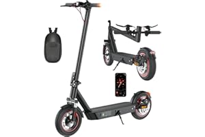 FINBIKE 10" All Terrain Electric Scooter for Adults, 50km Range 500W Motor Fast Electric Scooters with Turn Signals,Dual Suspension,4 Speed Levels,3 Braking Systems Foldable Aluminum Frame