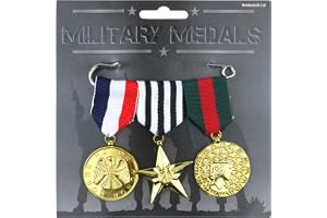 HENBRANDT Uppsättning av 3 militärmedaljer armé maskeraddräkt rekvisita tillbehör