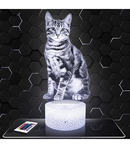 Lampada Notturna A Forma Di Gatto In Vetro Colorato Tiffany, Resina, LED, Decorazione Vintage Per Camera Da Letto E Casa