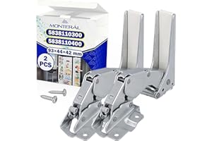 Set 2 Piezas Bisagra Puerta Nevera Superior e Inferior con 2 Tornillos y 2 Tapones con Código Original 5838110300 5838110400 para Beko 221120103/9 para AEG para Electrolux - MONTERAL