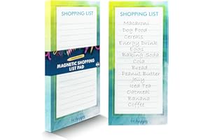 SOL Magnetic Shopping Lists Pad for Fridge, 21.5x10cm 80 Tear-Off Sheets, Compact, Convenient & Easy to Use Durable Fridge Memo Pad, Ideal for Meal Planning, Grocery Lists & Household Organisation