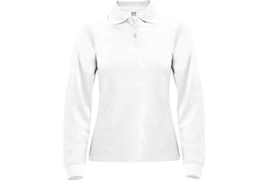 CHEMAGLIETTE! Polo Donna Maniche Lunghe 100% Cotone piqué, 2 Bottoni Tono su Tono, Elegante e Confortevole