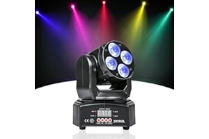 ZKYMZL - Mini lampada LED RGBWA/UV 6 in 1, 50 W, luce rotante, effetto testa mobile con DMX, per Disco, KTV, Club Party