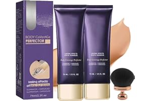 GENERIC Body Coverage Perfector, All over Complexion Perfector for Legs with Brush, Waterproof Leg & Body Makeup, Tattoo Concealer Full Coverage, Sweatproof & 12H Long-Lasting Wear (2pcs)