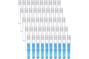 KPSRFG 50Pcs Plastic Test Tubes with Cap, 12X75 Mm Test Tubes, Plastic Test Tubes, Test Tube, Plastic Tubes, Plastic Test Tubes with Lids, Test Tubes for Gumball, Plants, Candy