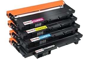 HenceBuy 117A kompatybilny z HP 117A W2070A Zestaw 4 wkładów z tonerem do HP Color Laser MFP 178nw 178nwg MFP 179fnw 179fwg 150nw 150a W2071A W2072A W2073A (czarny, cyjan, magenta, z chipami)