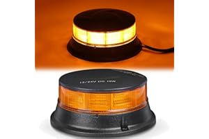 AOHEWEI LED Warning Beacon Light Amber, 3 Flashing & 4 Rotating Patterns 12/24V 30Pcs Led Strobe Lamp for Agricultural Machines Commercial Vehicle School Bus Tractor Excavators Truck
