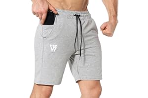 ZENWILL Men's Gym Shorts Running Fitness Sports Workout Shorts with Zipper Pockets