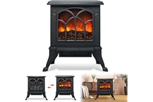 ‎VA-CERULEAN VA-Cerulean Elektrischer Heizung Kamin,LED Flammeneffekt Heizer,Standkamin,geräuscharm,regelbar,Tragbarer,Innenbereich Heizlüfter