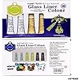 Levin 12ml x 6Tubes Glass Liner Colors 3D Glass Color With Gold, Silver And Black Each 2Pcs Glass Paint Outliner Art and Crafts Supplies,Non-Toxic,Opaque Finish, Heat-Resistant Formula