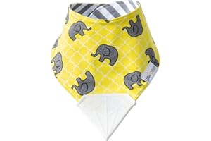 glitter&spice Bavoirs Pour Bébés et Enfant Double Face Bavoir Bandana Avec Anneau de Dentition en Silicone Super Hygiénique Absorbant