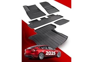 TAPTES 6 pezzi di tappetini per Tesla Model 3 Highland 2025 2024, 2024 2025 Accessori per Model 3. Tappetini per tutte le stagioni e tappetino per bagagliaio per Model 3, Accessori per Tesla Model 3