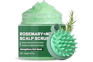 XUZIE Scalp Scrub Rosemary Oil Hair Scrub for Dry Scalp 100g, Mint Scalp Exfoliator for Deep Cleansing and Hair Care, Promote Hair Growth, Hair Scalp Treatment Nourishing with Scalp Massager