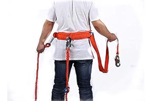 HUAWELL Arnés de seguridad de doble cuerpo para escalada, poste de cemento y árbol de escalada con cuerda de seguridad estándar internacional