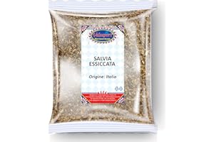 VALSAPORI Salvia a Foglie - Busta da 250 gr | Gluten Free Vegan | Erba Aromatica Secca Coltivata in Sicilia Qualità Premium 100% Naturale - Sapore Piccante E Amarognolo (Salvia Secca)