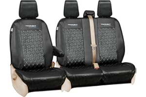JH AUTOSTORES -395- FULLY TAILORED LEATHER QUILTED VAN SEAT COVERS for FORD TRANSIT CUSTOM 2013 on
