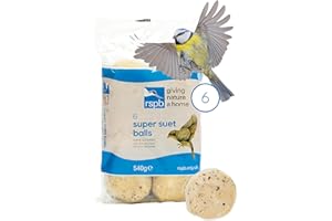 RSPB - Fat Balls for Birds, High Energy Suet Balls, Made in the UK, Delicious and Nutritious Bird Food, Suitable for Year-Round Feeding (6 Pack)