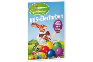 Heitmann Eierfarben - Iris Oeufs NOUVEAU - 6 comprimés à encre chaude - Jaune, orange, rouge, violet, vert, bleu