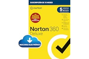 Norton 360 Deluxe 2024 - Antivirus software para 5 Dispositivos, 15 Meses, para PC, Mac, tableta o smartphone, Código de acti