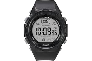 Timex Sport zegarek męski 50 mm – czarny pasek z żywicy, tarcza cyfrowa, koperta w kolorze czarnym, TW5M61900