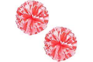 WISREMT Cheerleading Pompons mit Vier Finger Griff, 2 Stück Bunte Matte Matter Flower Ball Cheer Poms für School Cheerleading Dance Team Sport Matches