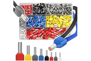 PUISENO 750 Pezzi Puntalini Doppi 0.5-10mm², set di capicorda a doppia estremità (0,5-10 mm²), con scatola per capicorda, set di capicorda isolanti, set di capicorda per il collegamento dei cavi.