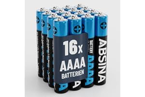 ABSINA batterier AAAA för Surface Pen, penna och mycket mer | 16-pack - AAAA batteri 1, 5V alkalisk - mini batterier LR61 - E96 1, 5 Volt