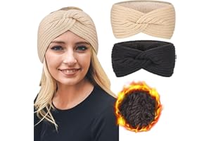 DRESHOW Fascia per Capelli Lavorata a Maglia Calda da Donna Scalda Orecchie All'uncinetto Fasce per Capelli in Pile Spesso