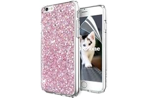 OKZone Compatible iPhone 6S Plus Case,iPhone 6 Plus Case, Bling Glitter Sparkle Design Slim Fit Soft Gel TPU Silicone Skin Cover Shining Fashion Style Case for iPhone 6 Plus/iPhone 6S Plus (Pink)