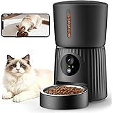 Faroro Comedouro Automático para Gatos WiFi, Câmera HD 1080P com Visão Noturna, 4L Alimentador para Cães/Gatos com Áudio 2 Vi