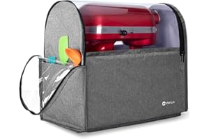 ‎YARWO Yarwo Schutzhülle Kompatibel mit Küchenmaschine Artisan (Passend für Alle 5,7 und 7,6 Liter Küchenmaschine), Abdeckhaube mit Transparentem Oberteil Kompatibel mit Küchenmaschine, Grau