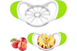 ARSUK Cortador y Descorazonador de Manzanas Cuchillas de Acero Inoxidable, Asas de Antideslizantes, Cortador de Frutas Fácil para Manzanas, Peras y Más (Green 12 Blade Apple Slicer)