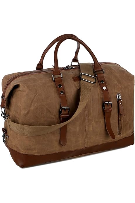 men's waxed canvas weekend bag