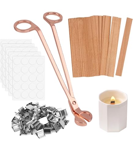 120 stoppini per candele in legno spesso, 5,1x0,5 pollici, legno