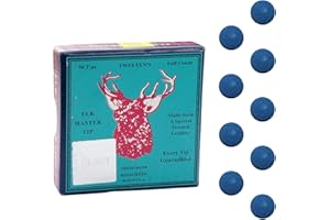 Luckious 50 Pieces 10mm Blue Diamond Pool Cue Tips - Leather Snooker Cue Tips Billiard Tips Snooker Cue Replacement Tips Pool Stick Tips for Pool Cues and Snooker